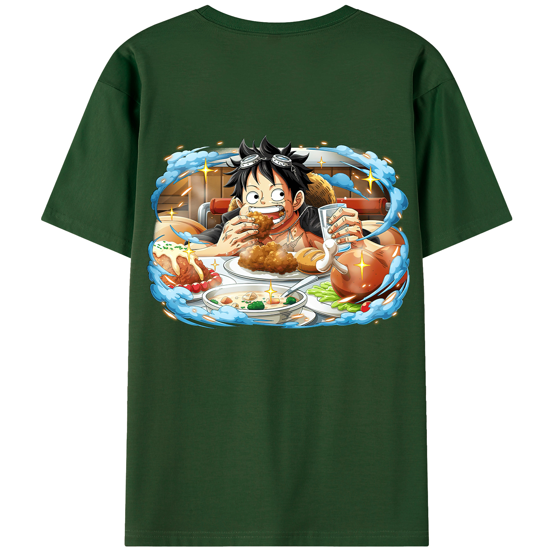 ワンピース モンキー・D・ルフィ ONE PIECE Monkey D. Luffy 綿100％半袖Tシャツ（背面プリント）